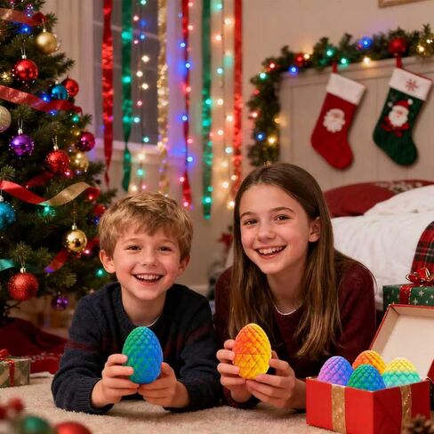 4 قطع من بيض التنين المطبوع ثلاثي الأبعاد مع تنين بداخله، بيض عيد الفصح الغامض للأطفال البالغين، ديكور فريد لسطح المكتب قابل للتجميع، هدايا زينة عيد الميلاد in Kuwait