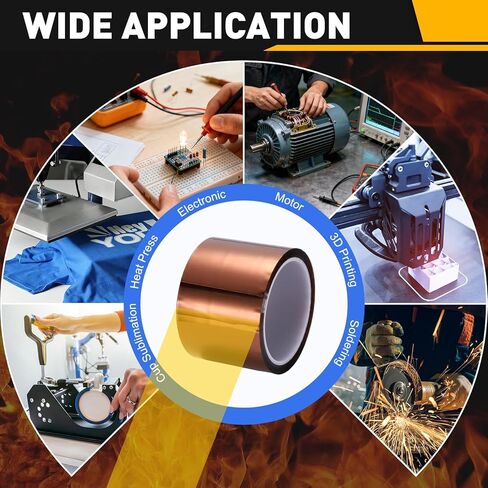 uxcell Heat Tape, 60mm x 33m (108ft) Polyimide Heat Transfer Sublimation Tape No Residue High-Temperature Resistant Tapes for Heat Press Soldering Circuit Board, Brown in Saudi Arabia