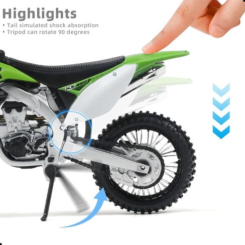 Dirtbike Toy Motorcycle Compatible for Kawasaki KX450F 1:12 Dirtbike Toy Motorcycle Model for Kid Age 8-14 in Kuwait