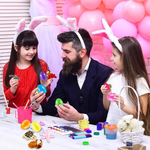 Civaner 40 Pcs Easter Eggs with Finger Puppets Prefilled Egg with Cartoon Animal Puppets Easter Basket Toys Soft Plush Dolls Props for Party Basket Stuffers (Cute Style) in Kuwait