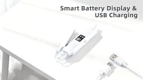 ماكينة قص أظافر الكلاب والقطط 2 في 1 مع مصباحين LED، قابلة لإعادة الشحن عبر USB مع شاشة طاقة ذكية، أداة تزيين منخفضة الضوضاء لقص أظافر الكلاب والقطط الصغيرة والمتوسطة والكبيرة (أبيض) in Kuwait