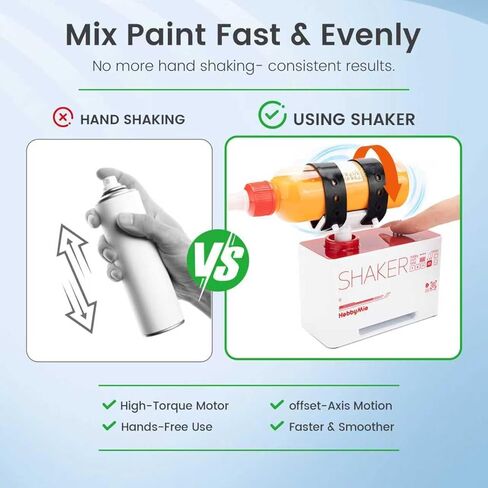 ماكينة رش طلاء مطورة لطلاءات النماذج - خلاط زجاجات متأرجح عالي الطاقة للأكريليك والأحبار والأصباغ والمواد اللاصقة ومستلزمات الهوايات | تصميم لقط بدون استخدام اليدين، خلط سريع لمدة 10 ثوانٍ in Kuwait