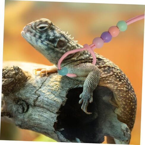 minkissy 3pcs Glow-in-The-Dark Reptile Harness and Leash Set for Small Pets, Soft Portable Nylon Rope Leash for Bearded Dragon and Lizards Outdoor Walking in Kuwait