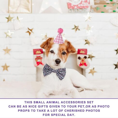 10 قطع من قبعات الحفلات الصغيرة للحيوانات المحشوة، قبعات مخروطية ملونة لحفلات عيد ميلاد الكلاب الصغيرة مع كرات بوم، قبعة عطلة متنوعة قابلة للتعديل للدمى الصغيرة والجرو والحيوانات والأرنب (3.2 بوصة) in Kuwait