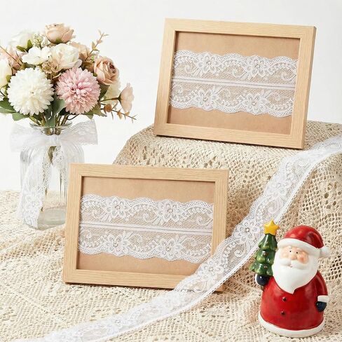 2 Inch White Lace Ribbon, 6 Yards Wide Lace Trim for Sewing, Elastic Stretchy Lace's Fabric for Crafting Dressing Sewing Gift Wrapping Bridal Wedding Decorations in Kuwait