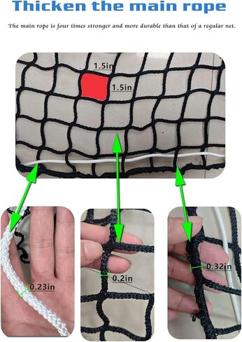 شبكة قش مستديرة للخيول، شبكة تغذية بطيئة شديدة التحمل مقاس 5 × 5 أقدام بتصميم بدون عقد مقاس 1.5 بوصة وسعة 1600 رطل، حافظة قش مقاومة للعوامل الجوية لأغنام الماشية والماعز، توفر 60% من نفايات القش (أسود)​ in Kuwait