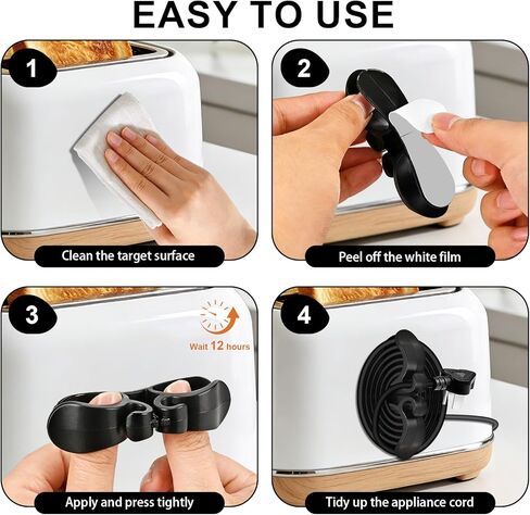 8PCS Cord Organizer for Appliances, Upgraded Kitchen Appliance Cord Organizer Stick on Appliance Cord Wrap Cord Kipper Cord Holder for Appliances Pressure Cooker, Coffee Maker, Air Fryer,Mixer in Saudi Arabia