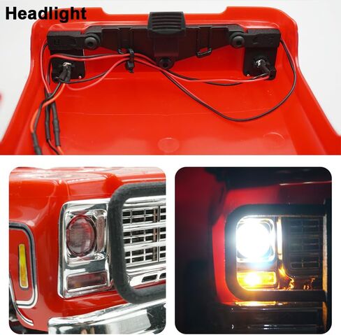 RC Front Rear LED Light Kit Headlight Taillight Set for TRX4M K10 Upgrades 1/18 Scale RC Crawler Car Accessories in Saudi Arabia