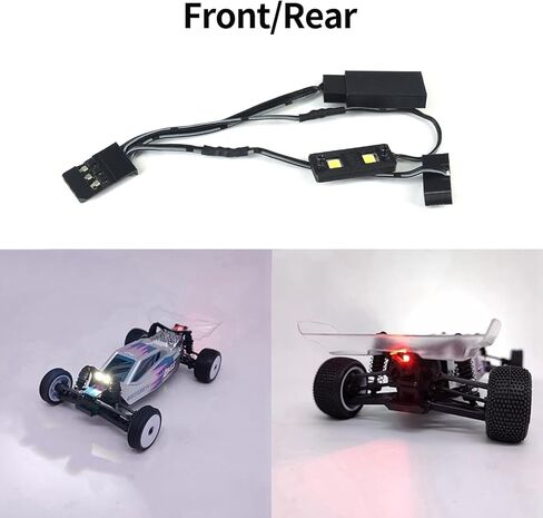 RC Headlights & Taillights Kit for Losi 1/24 Micro-B 2WD Buggy RC White Headlights + Red Rear Light Upgrade Parts in Saudi Arabia