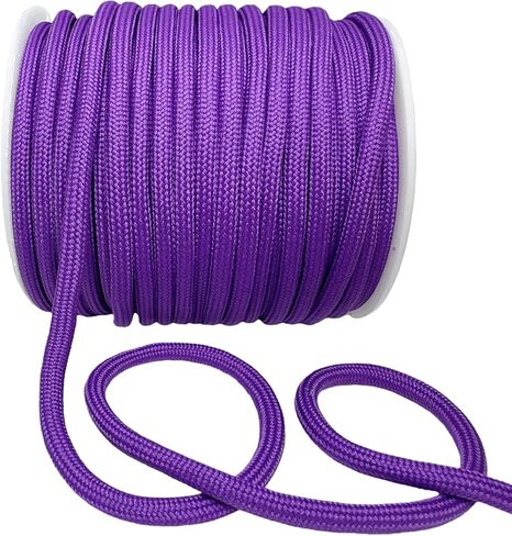4mm Polyester Rope - 20 Yards Braided Solid Cord for Phone/Badge/Camera/Purse/Bag Lanyards, Clothesline (111-Peach) in Saudi Arabia