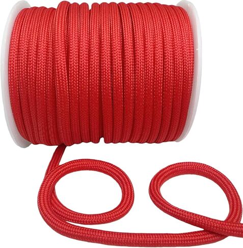 4mm Polyester Rope - 20 Yards Braided Solid Cord for Phone/Badge/Camera/Purse/Bag Lanyards, Clothesline (111-Peach) in Saudi Arabia