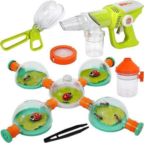 Bug Catcher for Kids, Insect and Bugs Vacuum Toys Set with Magnify Glass, Critte Case, Tweezer, Catch Pinning, STEM Educational Tool Outdoor Explorer Kit Birthday Gifts for Boy Girl 3 4 5 6 7 8 in Saudi Arabia