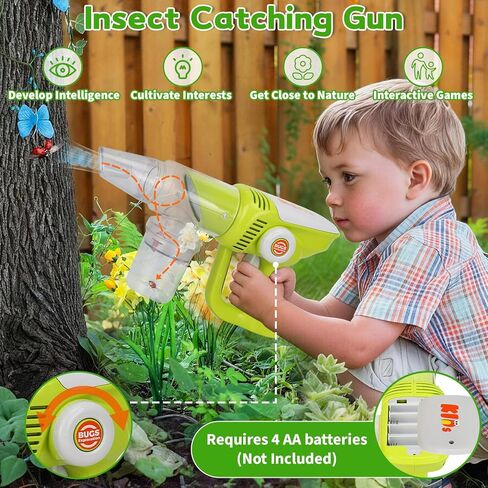 Bug Catcher for Kids, Insect and Bugs Vacuum Toys Set with Magnify Glass, Critte Case, Tweezer, Catch Pinning, STEM Educational Tool Outdoor Explorer Kit Birthday Gifts for Boy Girl 3 4 5 6 7 8 in Saudi Arabia