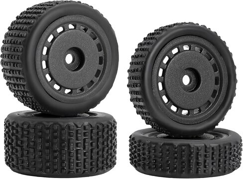 Pre-Mounted Pin Buggy Tires and Wheels Rims Hub Tires Set for 1/24 Losi Micro-B 1/28 Losi Micro-T Wltoys 244016 Upgrade Part (Black Micro-B) in Saudi Arabia