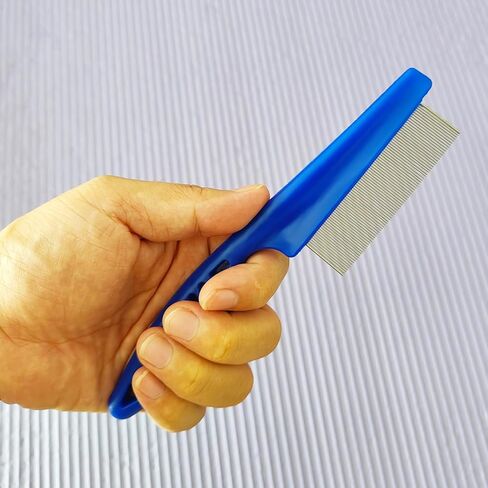 Comb for Cats Dogs, Small Animal Combs, Self-Cleaning Pet Grooming Brushes, Stainless Steel Teeth for Shedding (Blue) in Kuwait