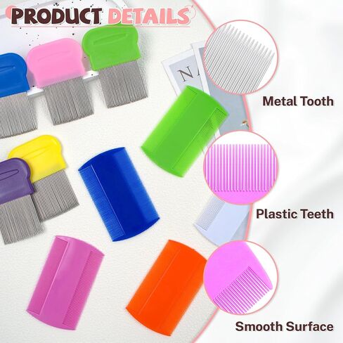 20 Pcs Pet Flea Combs 5 Double Sided and 5 Metal Dog Comb, Massage Dog Flea Combs, Plastic Flea Comb for Humans Pets (Colorful) in Saudi Arabia