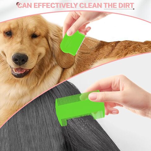 20 Pcs Pet Flea Combs 5 Double Sided and 5 Metal Dog Comb, Massage Dog Flea Combs, Plastic Flea Comb for Humans Pets (Colorful) in Saudi Arabia