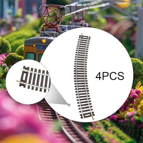 DYNWAVE 4 Pieces HO Scale Railroad Track Toy Train Parts Realistic Gift DIY Scene Model Train Track for 1:87 Toy Birthdays Classroom, 25cmx2.8cm in Saudi Arabia