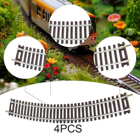 DYNWAVE 4 Pieces HO Scale Railroad Track Toy Train Parts Realistic Gift DIY Scene Model Train Track for 1:87 Toy Birthdays Classroom, 25cmx2.8cm in Saudi Arabia