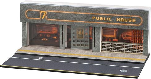 ديوراما تافرن 1:64 مع مصباح LED - مشهد حانة بسيط للعجلات الساخنة ومجموعات نماذج السيارات الأخرى بمقياس 1:64. in Kuwait