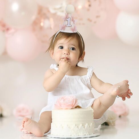 قبعة عيد الميلاد الأول على شكل فراشة من MAMUXI - زينة عيد الميلاد الأول للأميرة الصغيرة، قبعة حفلات حلوة على شكل فراشة وردية ثلاثية الأبعاد in Kuwait