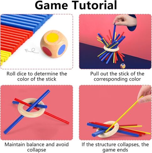 1 Set Wooden Balance Beam Toy Length 5.9 Inches Train Hand Eye Coordination Patience Concentration for Parent Child Games Travel Gatherings Entertainment Toy in Saudi Arabia