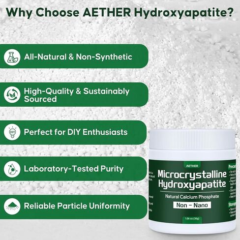 Microcrystalline Hydroxyapatite Powder, Pure MCHA Calcium Phosphate, Non-Nano Natural Calcium Source for DIY Formulations and Personal Use, 30g in Saudi Arabia