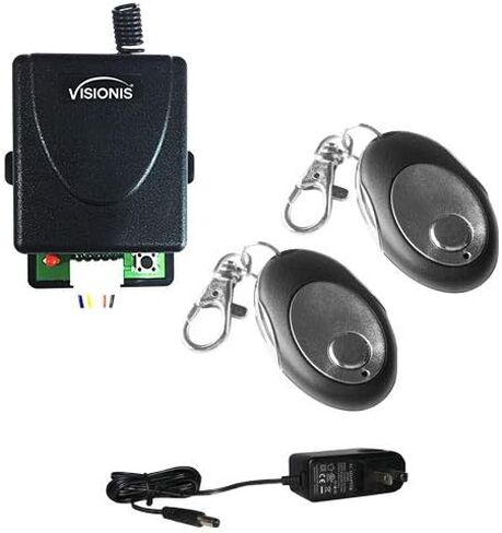 Visionis FPC-5228 Kit de 2 جهاز تحكم عن بعد صغير لاسلكي برمز Fijo 315 ميجا هرتز مع مستقبل RF لقناة واحدة مع قاطع لحظة ومصدر قوة in Kuwait
