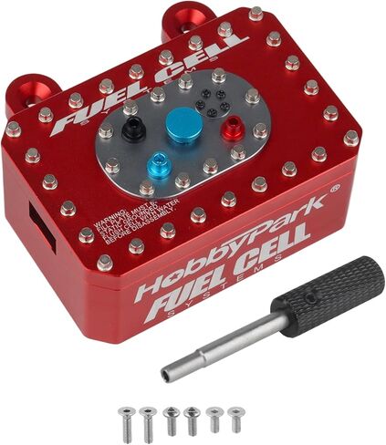 HobbyPark Aluminum Receiver Box Simulated Scale Fuel Cells Electric Box Fuel Tank for 1/10 RC Crawler Car Compatible with SCX10 Capra RR10 VS4-10 TRX4 TRX6 TF2 (Black) in Saudi Arabia