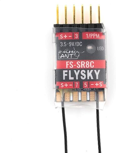 جهاز استقبال GoolRC Flysky FS-SR8C، جهاز استقبال 2.4 جيجا هرتز 8CH بروتوكول ANT هوائيات مزدوجة متوافقة مع جهاز إرسال راديو Flysky FS-ST8 لطائرات RC والروبوتات in Kuwait