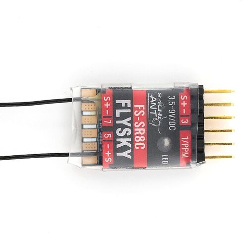 جهاز استقبال GoolRC Flysky FS-SR8C، جهاز استقبال 2.4 جيجا هرتز 8CH بروتوكول ANT هوائيات مزدوجة متوافقة مع جهاز إرسال راديو Flysky FS-ST8 لطائرات RC والروبوتات in Kuwait