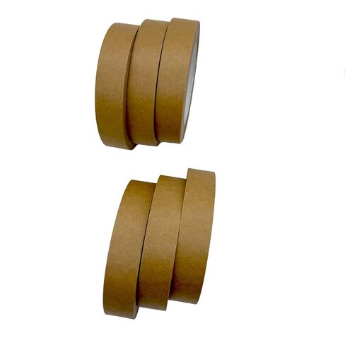 Earthshopp Kraft Paper Tape - Biodegradable & Recyclable, Plastic-Free Eco-Friendly Packaging, Writable & Hand-Tearable, Strong Adhesion for Packaging & DIY Projects - 1 Inch - 6 Pack in Saudi Arabia