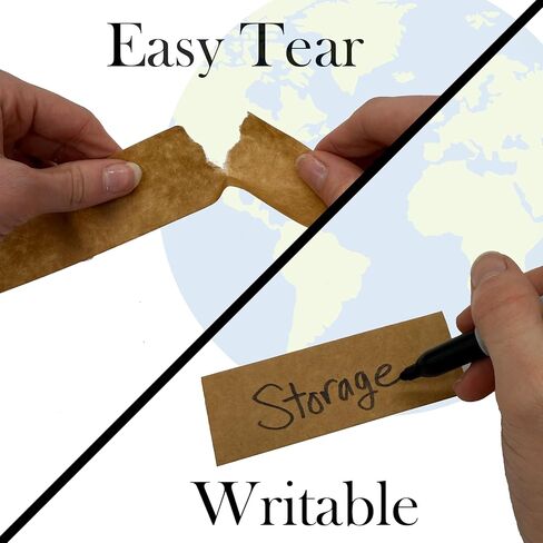 Earthshopp Kraft Paper Tape - Biodegradable & Recyclable, Plastic-Free Eco-Friendly Packaging, Writable & Hand-Tearable, Strong Adhesion for Packaging & DIY Projects - 1 Inch - 6 Pack in Saudi Arabia