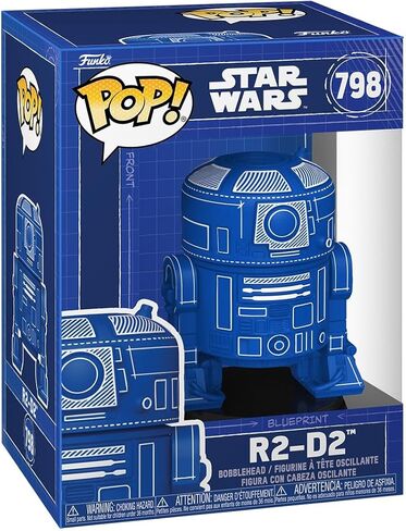 فانكو بوب! حرب النجوم: R2-D2 -Blueprint - مجسم من الفينيل قابل للتجميع - فكرة هدية - بضائع رسمية - ألعاب للأطفال والكبار - محبي حرب النجوم - مجسم نموذجي لهواة الجمع والعرض in Kuwait