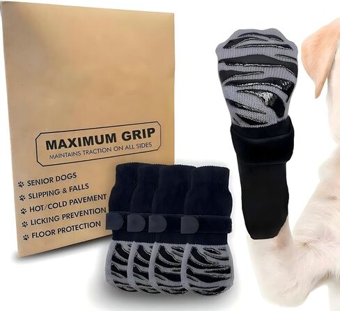 Premium Non-Slip Dog Socks for Hardwood Floors - Extra-Thick Grip That Works Even When Twisted - Prevents Licking, Slipping, and Great for Dog Paw Protection in Saudi Arabia