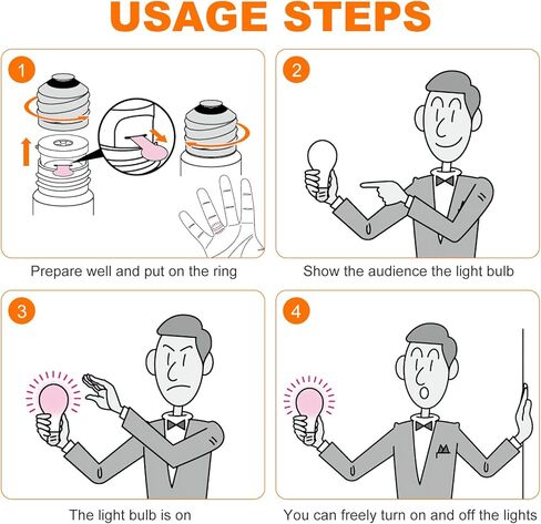 لعبة خدعة المصباح الكهربائي من كيسانجل للأطفال والكبار، دعامة مصباح سحرية قريبة لأوهام المسرح، سهلة التشغيل والتخزين، دعامات خدعة سحرية مقاس 4.6 بوصة للحفلات in Kuwait