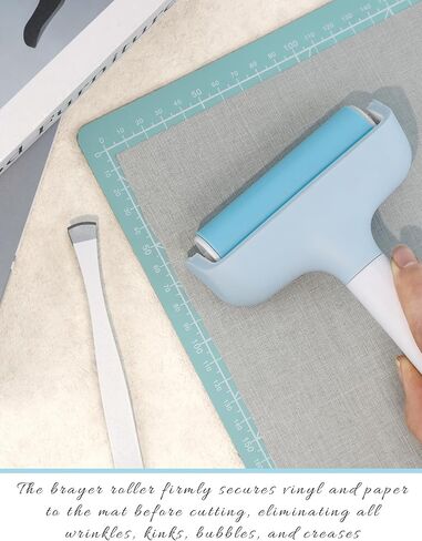 GAUENEEN Rubber Brayer Roller and Mat Tweezers Remover Set, Vinyl Roller Tools for Crafting with Tweezers, Craft Stamping Brayer Tools for Crafting Printmaking in Saudi Arabia