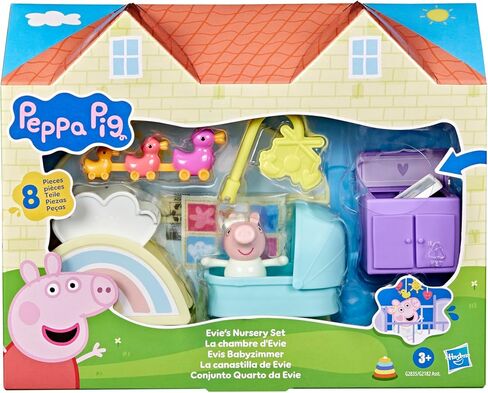 Peppa Pig Evie's Nursery Set with 1 Figure and 7 Accessories, Works with Peppa's Big Family House Playset, Preschool Toys for Girls and Boys 3+ in Saudi Arabia