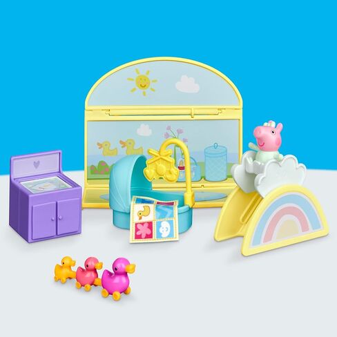 Peppa Pig Evie's Nursery Set with 1 Figure and 7 Accessories, Works with Peppa's Big Family House Playset, Preschool Toys for Girls and Boys 3+ in Saudi Arabia