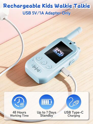 Voice Changer Upgraded Kids Video Walkie Talkies with Real-Time Two-Way Video, No WiFi or App Required, 1600FT Long Range, Rechargeable Video Intercom Toy for Boys & Girls Ages 3–12 (Blue & Pink) in Saudi Arabia