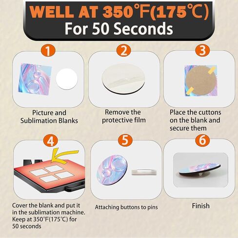 30 قطعة من أزرار التسامي الفراغات مع دبابيس أزرار MDF مناسبة لتزيين الحقائب والقبعات والملابس والملصقات الممتعة وحلي التسامي in Kuwait