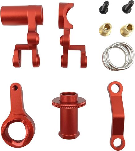 Aluminum Steering Bellcranks & Drag Link Set for 1/10 Slash, Rustler, Stampede, Hoss 4x4 VXL RC Cars – Upgrade Replacement Part #6845X (Red) in Saudi Arabia