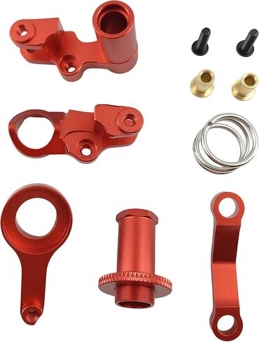 Aluminum Steering Bellcranks & Drag Link Set for 1/10 Slash, Rustler, Stampede, Hoss 4x4 VXL RC Cars – Upgrade Replacement Part #6845X (Red) in Saudi Arabia
