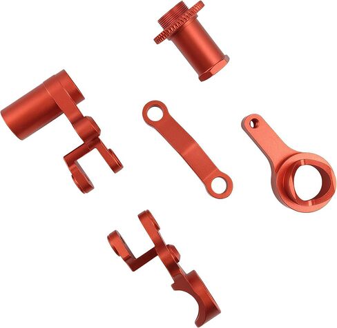 Aluminum Steering Bellcranks & Drag Link Set for 1/10 Slash, Rustler, Stampede, Hoss 4x4 VXL RC Cars – Upgrade Replacement Part #6845X (Red) in Saudi Arabia