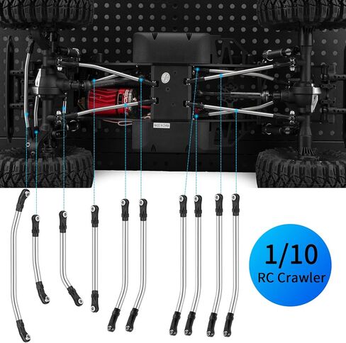 وصلات تعليق عالية التخليص من الفولاذ المقاوم للصدأ لـ Redcat Redcat Fusion/Ascent 1/10th RC قطع غيار السيارات الزاحفة in Kuwait