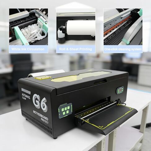 طابعة DTF مقاس A3 F 1390 مع وحدة تغذية اللفائف، وآلة طباعة نقل DTF مع نظام تدوير الحبر الأبيض والتنظيف شبه التلقائي لطباعة القمصان التي يمكنك صنعها بنفسك (طابعة + حبر + فيلم + برنامج) in Kuwait