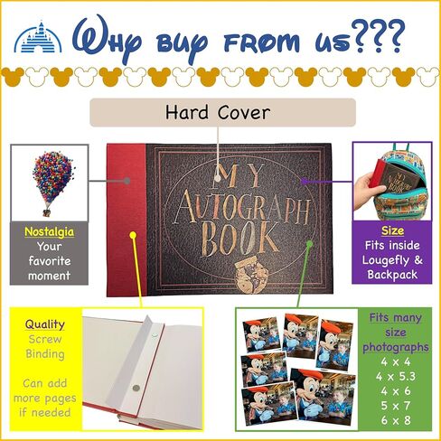 Kaizen Kreations Autograph book photo album Combo. Disney World Accessories for Trip to Disneyland or Disney Cruise Essentials in Saudi Arabia