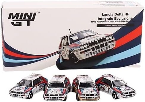 Lancia Delta HF Integrale Evoluzione Martini Racing - 1992 Rally Montecarlo 4 Piece Set 1/64 Diecast Models by True Scale Miniatures MGTS0002 in Saudi Arabia