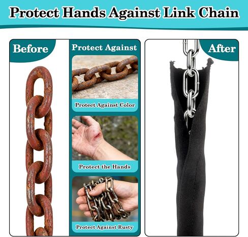 Klmnop 4 Pack Swing Chain Cover Set, Safety Chain Covers for Swings, Swing Chain Guard Sleeve for Playground Porch Patio Garden Outdoor Use, Prevents Pinching and Protects Chains(Black) in Saudi Arabia