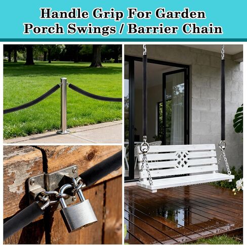 Klmnop 4 Pack Swing Chain Cover Set, Safety Chain Covers for Swings, Swing Chain Guard Sleeve for Playground Porch Patio Garden Outdoor Use, Prevents Pinching and Protects Chains(Black) in Saudi Arabia